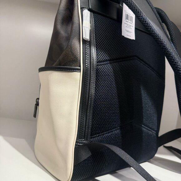 coach Racer Backpack In Blocked Signature Canvas cy775 - Picture 4 of 7